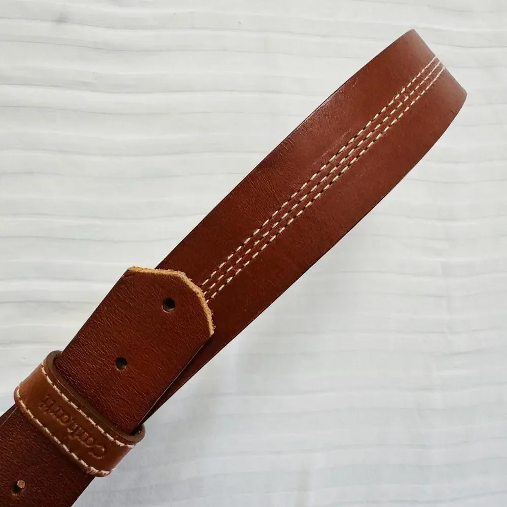Carhartt Nubuck Leather Belt Brown Workwear Stitch Detail S Heritage Western
